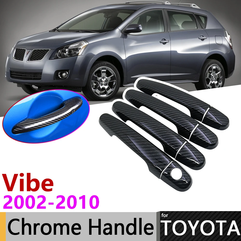 Черное углеродное волокно наружная дверная ручка Крышка для Pontiac Vibe 2003 ~ 2010 2004 2007
