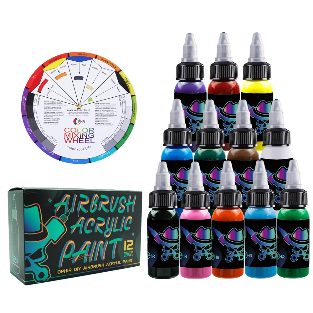 OPHIR Airbrush Acrylic Paint for Model Shoes Leather Painting Airbrush DIY Paint Model Acrylic Paint TA005