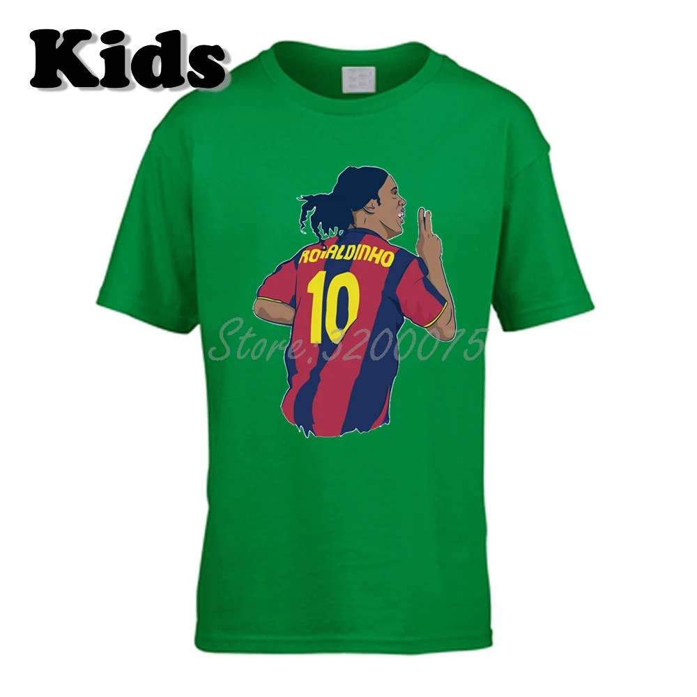 10 Детская футболка Ronaldinho 10 Ronaldo De Assis Moreira, Бразилия, Барселона, легенда, одежда, футболка для мальчиков и девочек W19032991 - Цвет: 10