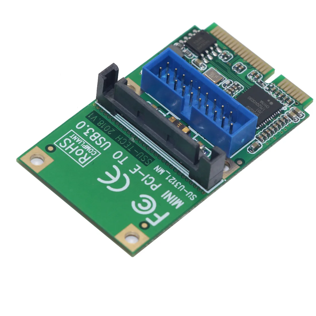 

Mini PCI-E to 19Pin/20pin USB3.0 Expansion Card Mini PCI Express to USB 3.0 Adapter Card 15pin SATA Power Port for PC Computer