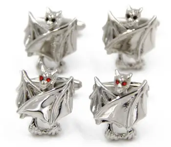 

5pairs/lot Animal Flying Bat Cufflinks Black/Red Crystal Eye Bat Cuff Links Shirt Cuff Button Men Jewelry Wholesale