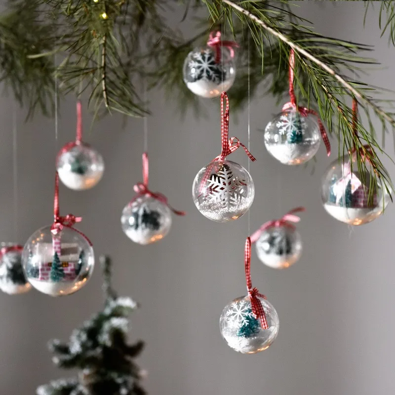

Snowball Christmas Tree Decorations Ball Crystal Clear Ornament Ball Home Wall Hanging