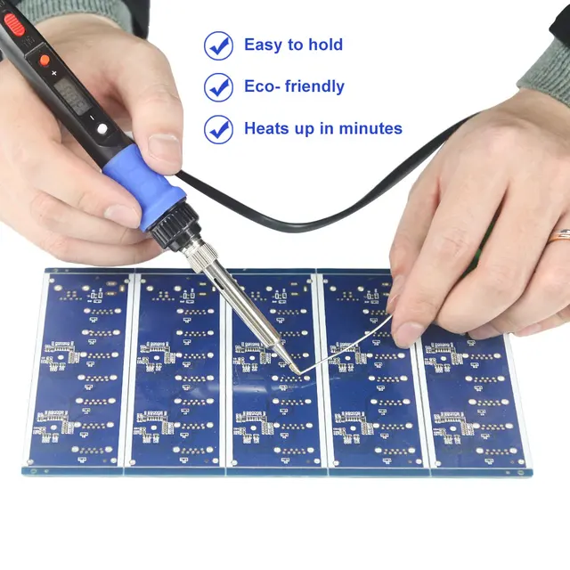 Outmotd-Kit de soldadura eléctrico de hierro, temperatura ajustable, pantalla Digital LCD, herramientas de soldadura de 220V, 110V, 80W 2