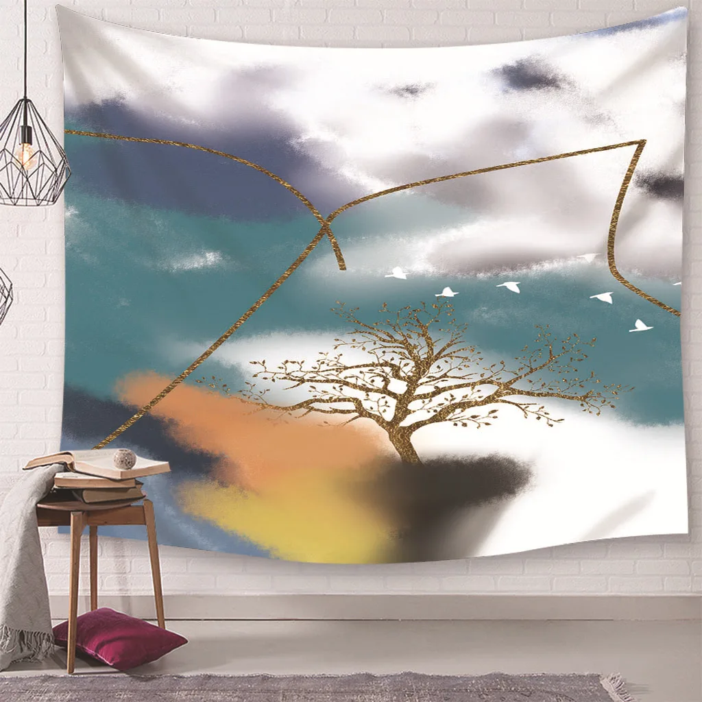 

Ink Painting PrintingTapestry Wall Hanging Polyester Hippie Tapestries Decoration Wall Covering Abstract Art Painting Tapestry