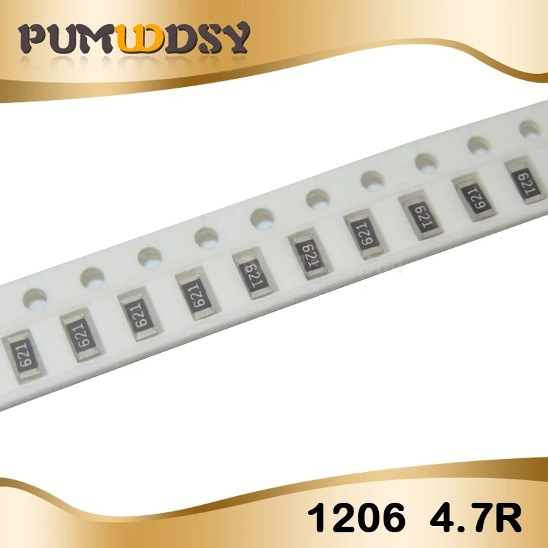 100 шт. 1206 SMD резистор 4,7 Ом резистор проволочного чипа 0,25 W 1/4W 4.7R 4R7