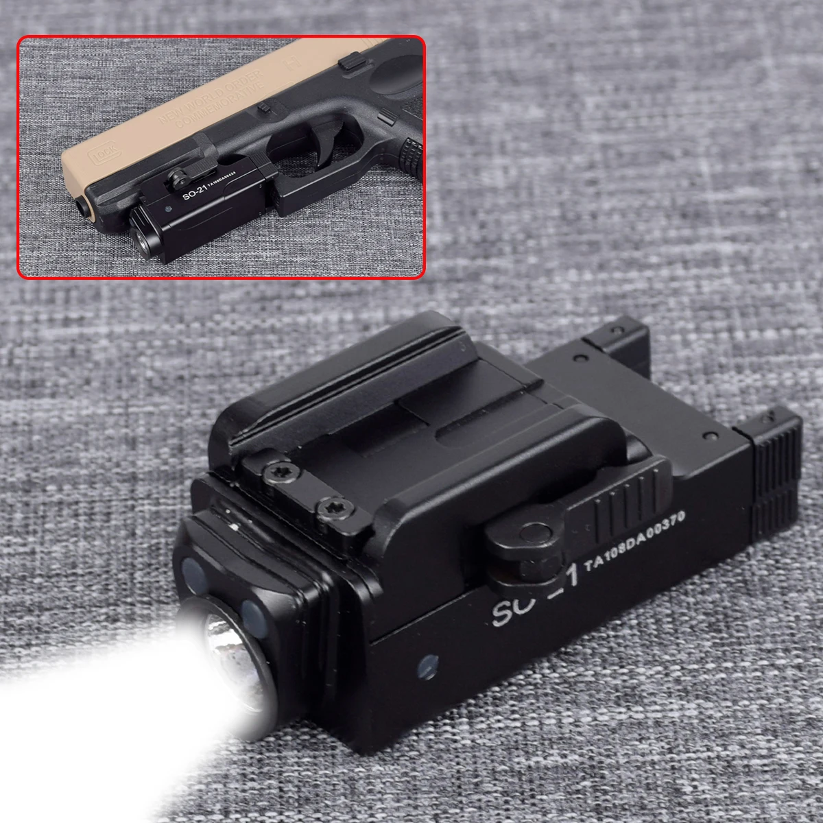 Перезаряжаемые тактический мини пистолет Флэш-светильник для Glock 17 18C 19 22 20 мм