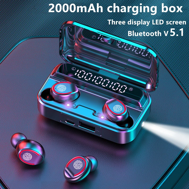 Bluetooth Headphones TWS 5.1 Wireless Earphone Noise Canceling 9D Music Earbuds With