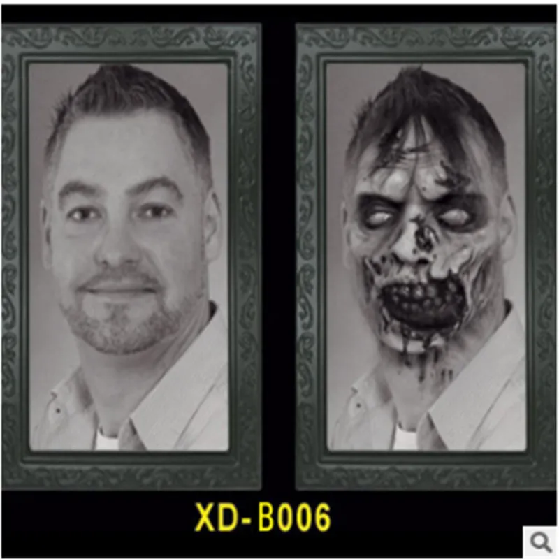 As photo shows Фоторамка с изображением ужасов, линзовидная, 3D, для изменения лица, фоторамка, страшный портрет, хэллоуинская страшилка, праздничное украшение для вечеринок, реквизит - Цвет: As photo shows