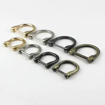 

Metal Detachable removable open screw Dee D Ring buckle shackle clasp for Leather Craft Bag strap belt handle shoulder webbing