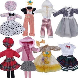 Bjd – vêtements de poupée pour filles, 30cm, accessoires, jupe à carreaux, à la mode, avec chapeau, robe de princesse, 1/6 