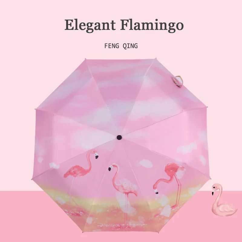 

Wind And Rain Resistant Folding Creative Cartoon Tri-Fold Umbrella Fashion Strong Windproof Simple Sunscreen Rain Umbrellas