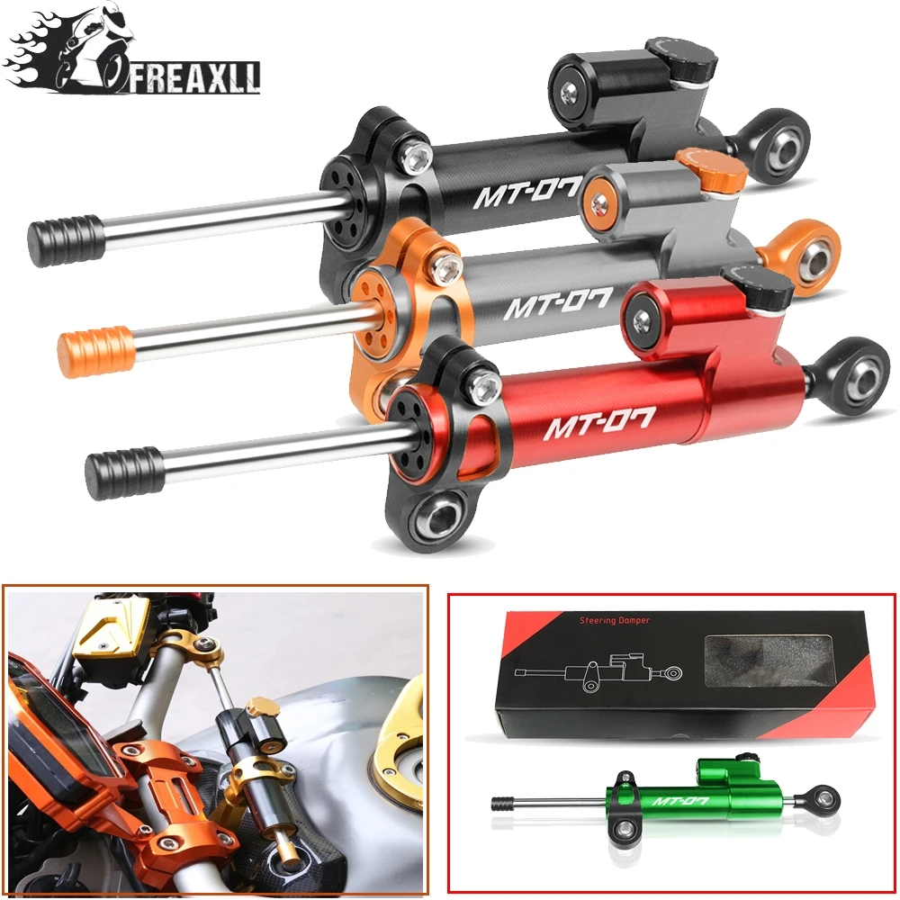 

Moto CNC Motorcycle Steering Damper Stabilizer Linear Reversed Safety Control Over For Yamaha MT-07 MT 07 mt07 FZ07 FZ 07 2014