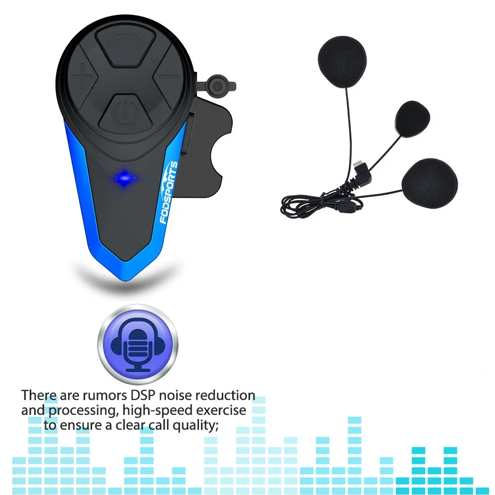 

Fodsports BT-S3 Motorcycle Helmet Intercom Moto Helmet Bluetooth Headset Waterproof Intercomunicador BT Interphone FM