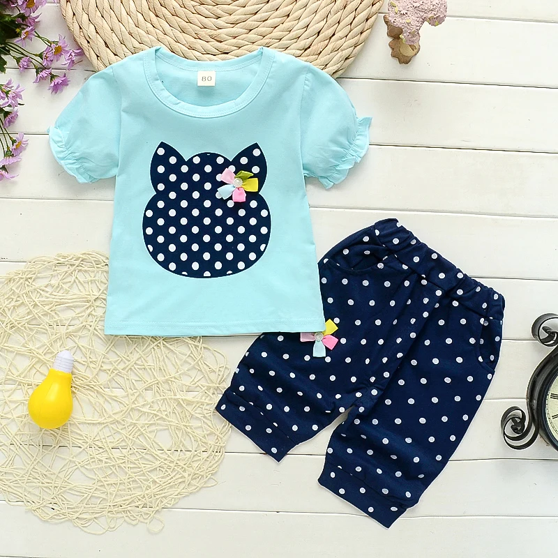 Clothing Set 2pcs BibiCola summer girls children cotton suit kids cartoon outfits short sleeve baby girls clothes sets girls clothing set