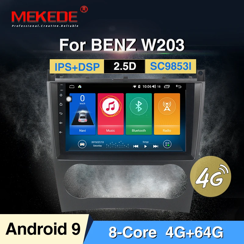 MEKEDE 9853 4G LTE Android 9 4 Гб 64 ГБ Автомобильный мультимедийный плеер для ercedes-Benz W203 W209vW169