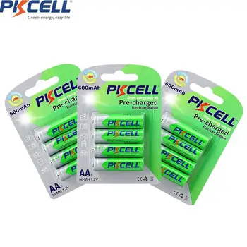 

12Pcs/3Pack PKCELL Precharged LSD aa Batteries AA 1.2V 600mAh Ni-MH 2A Pre-charged Bateria Rechargeable Batteries for Camera