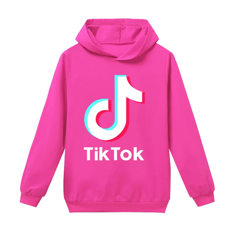 TikTok/Детская Хлопковая футболка с длинными рукавами и капюшоном для мальчиков и девочек с изображением героев мультфильмов Алан Уокер Дэдпул - Цвет: H1244-rose