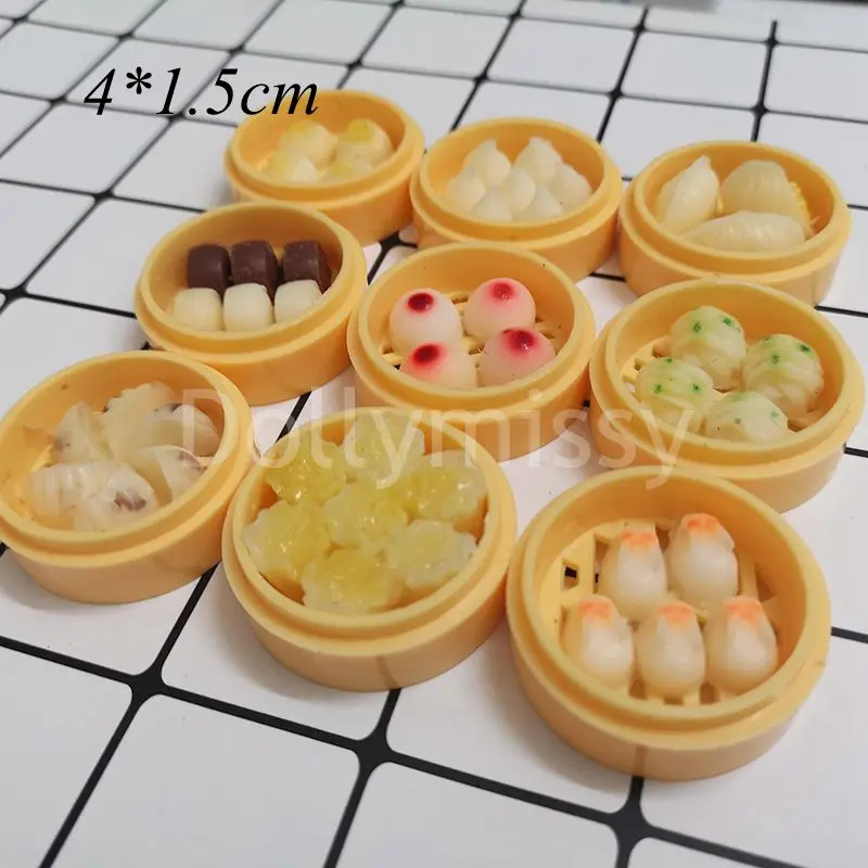big 4.5cm 2 шт. кукольный домик миниатюрная еда китайский Dim Sum ролевые продукты blyth BJD кукольный домик Декор кухонные игрушки - Цвет: big 4.5cm
