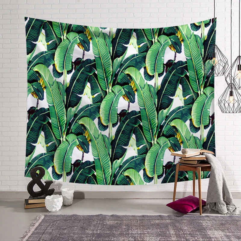 Модный гобелен с изображение листьев настенное полотенце покрывало пляжный