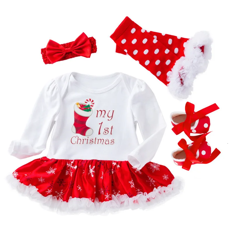 Рождественское платье для новорожденных девочек; Хлопковое платье для малышей; праздничное платье Санты для девочек; Модная одежда для маленьких девочек; платье для малышей - Цвет: As picture