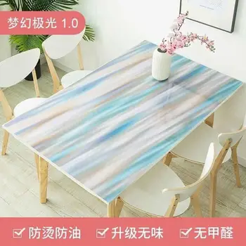 

Safety Waterproof PVC Tablecloth Tablecloth Transparent Table Cover Pad Kitchen Pattern Oilcloth Glass Soft Cloth Tablecloth 1.0