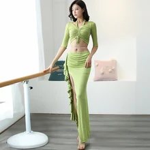 Платье для танца живота для женщин, тренировочные костюмы, профессиональная одежда для восточных танцев, народный танец, сценический наряд DQL2511