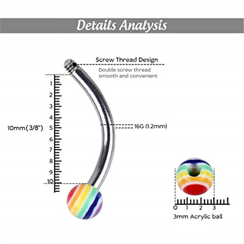 Piercing Jewelry Acrylic 16G Tongue Piercing Ring Bulk Plastic Tongue Bar Lot Nipple Piercing Barbell 10/20/30/50PCS