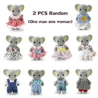 Girl Pretend Game Set Children Simulation Forest Animal Family 1:12 Scale Doll House Furniture Miniature Rabbit Maple Cat Koala 2