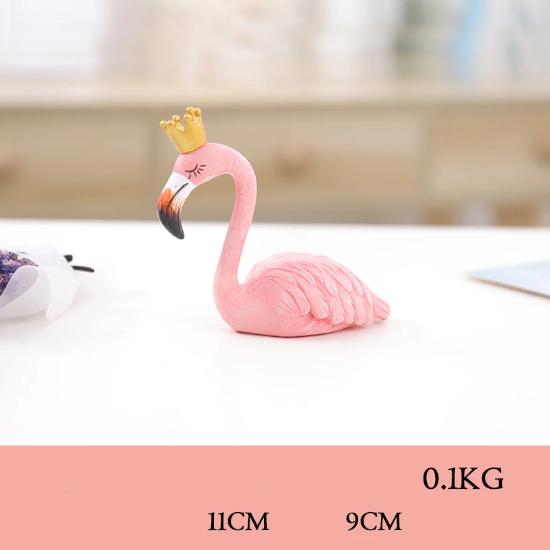 Scandinavian Flamingo Home Decoration Cake Decoration Birthday Gift Flamingo Resin Crafts Festival Gift - Цвет: E