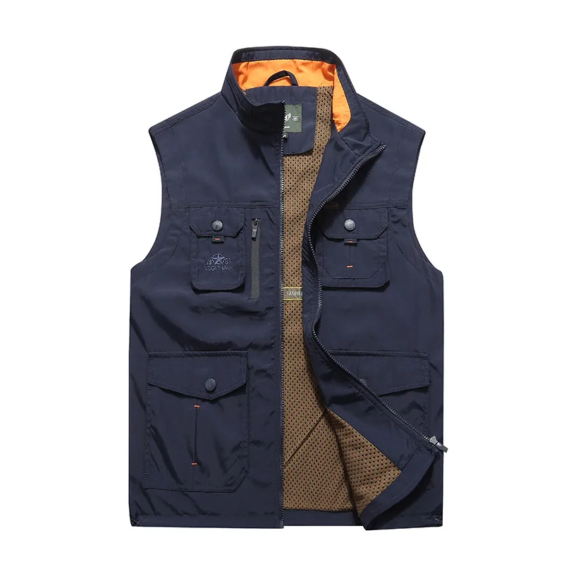 Мужское пальто с несколькими карманами, Свободный жилет, уличный повседневный спортивный жилет для фотосессии, модный жилет