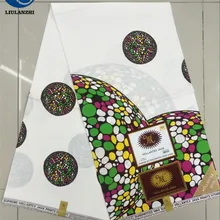 LIULANZHI африканская ткань Африканский воск ткань белого цвета в нигерийском стиле воск ткань s в африканском стиле; комплект одежды из хлопка с принтом; для ткань дизайн 6 ярдов TJ207-225