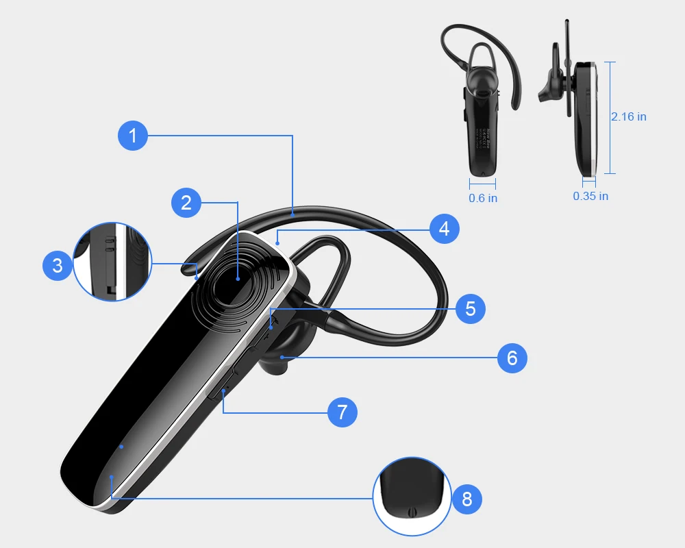 Bee Bluetooth наушник беспроводная гарнитура hands-free мини наушники гарнитура наушники с CVC6.0 микрофоном для iPhone xiaomi Android