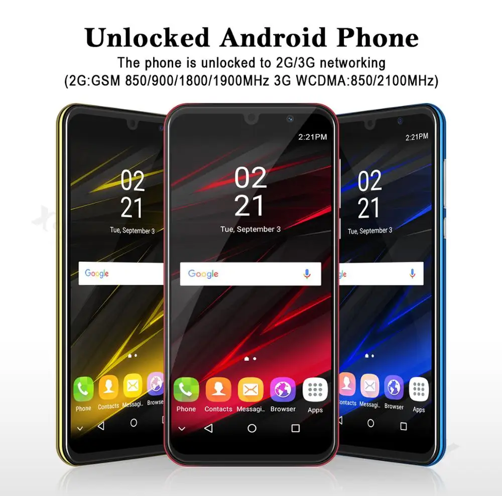 Смартфон Android 8 1 двойной 3G Sim 5 &quot18:9 полный Экран сотовый телефон ГБ 4 MTK6580 ядра 5MP