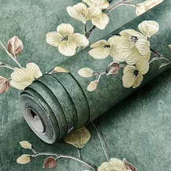 

Vintage Floral Wallpaper Roll Peel and Stick for Living Room Bedroom Walls Rustic Wallpaper Waterproof Wall Paper Industrial