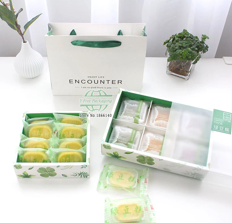 

Green colour Clover Leaf Cake packing paper box pancake biscuit Box, Gift Favor DIY Cookies Candy Paper Boxes 100pcs/lot