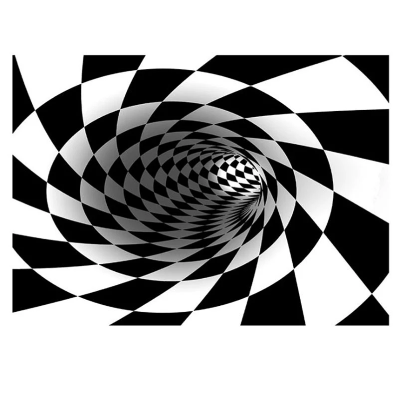 3D Printing Black And White Trap Carpet Illusion Carpet Living Room