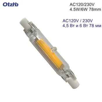 

COB R7S LED 118mm 78mm Dimmable COB Lamp Bulb Glass Tube 15W 30W Replace Halogen Lamp Light AC 220V 230V R7S Spotlight