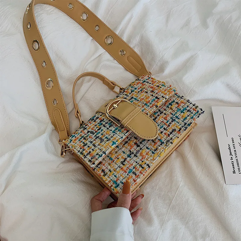 

New Korean version of belt messenger bag net red bag Joker foreign style shoulder small square bag