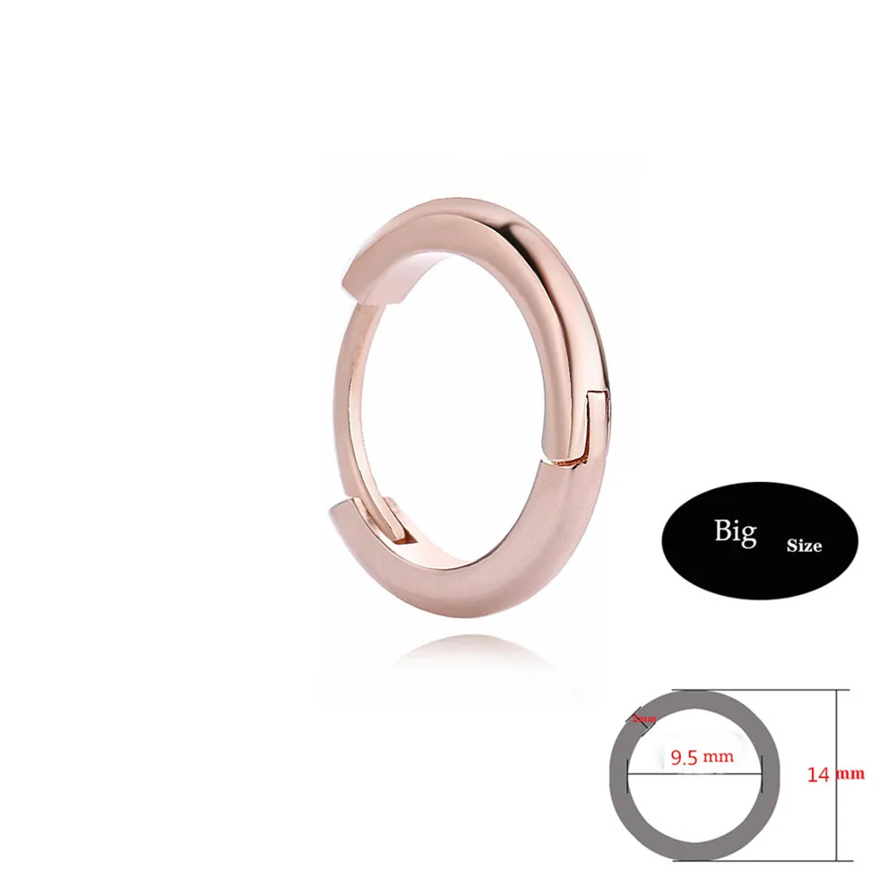 Hoop Rose Gold Moonmory, модные, простые, 925 пробы, серебряные, сделай сам, Huggies, серьги-кольца для женщин, золотая молния, снежинка, висячие серьги, сделай сам - Окраска металла: Hoop Rose Gold