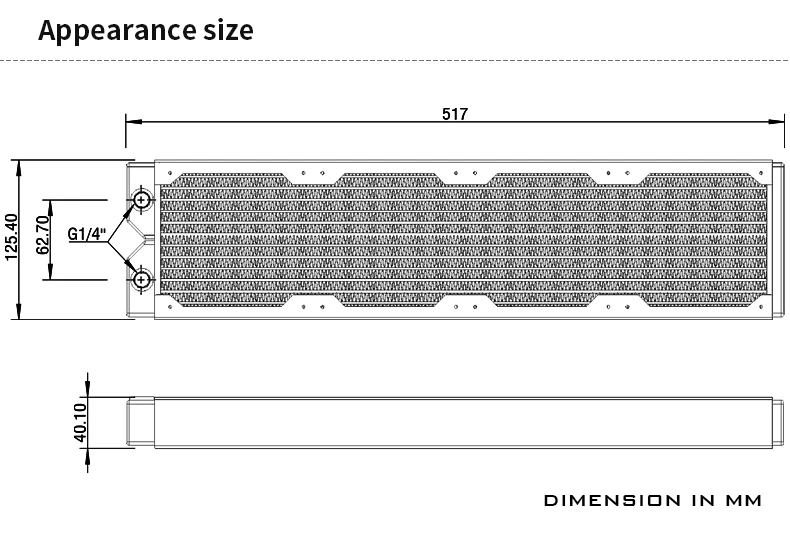 dissipador de calor, rosca para ventilador 360mm