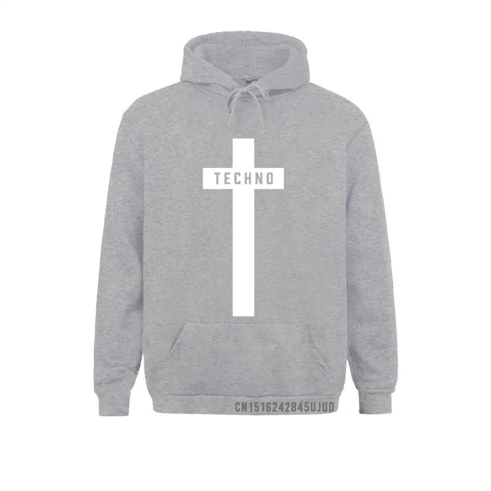 TECHNO CROSS PRINTED Sweatshirt MEN Male Long Sleeve Hooded Costume Hoodie Man Clothing Trend Casual Slim Fit Winter Sweats