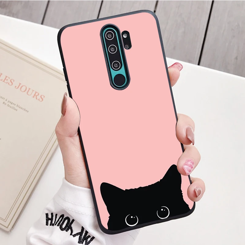 Kim Haskins Cat black Silicone Phone Case For Redmi note 9 8 7 Pro S 8T 7A Cover