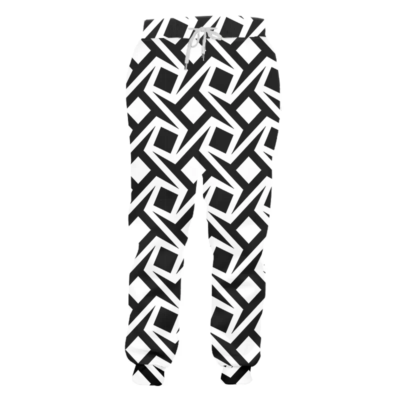 

IFPD Asian Size Loose Plus Size Long Pants Men's Cool Printed Abstract Geometric Figures 3D Sweatpants Man Hiphop Joggers Pants