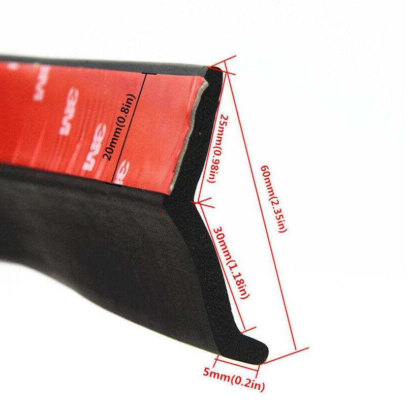1 шт. 8 футов красный и черный передний бампер для губ Spliter Body Spoiler Valence Trim Side Skirt