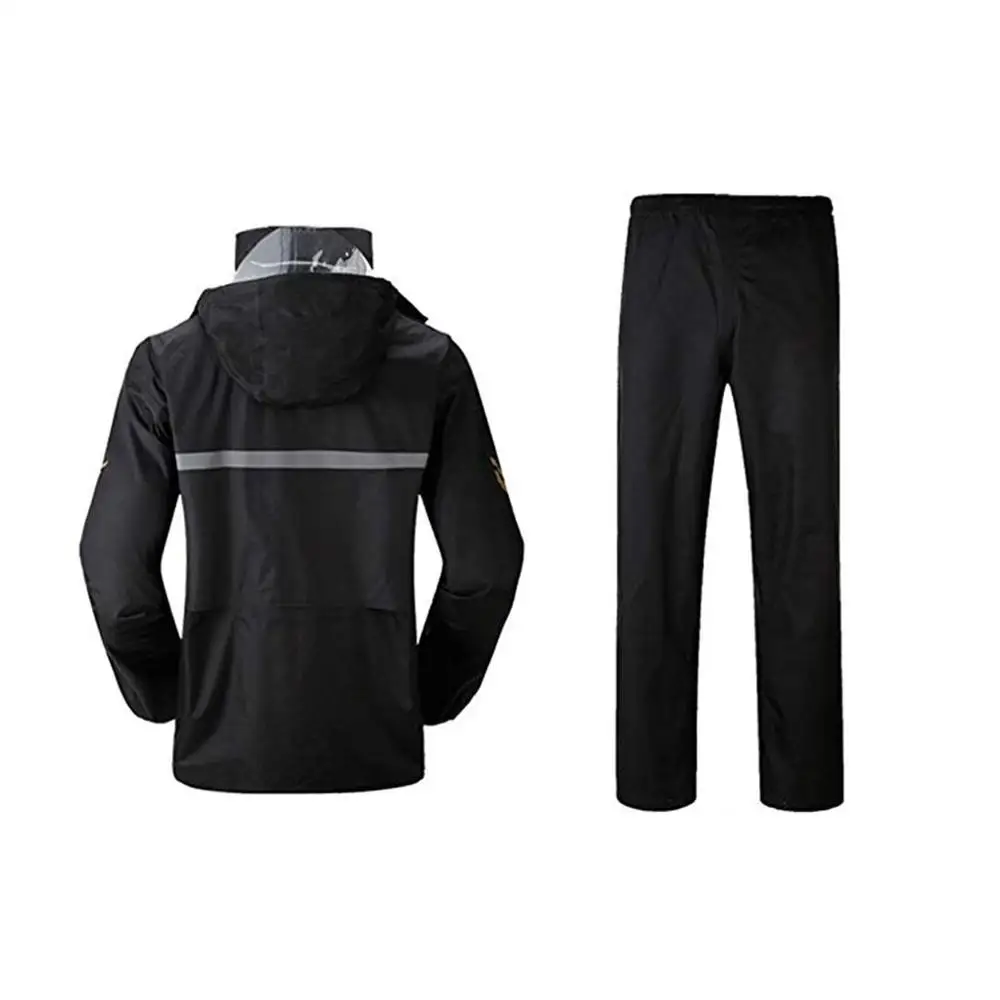 

Raincoat Set of Jacket and Pant Rainwear Thickened Reflective Adult Split Raincoat Rain Pants Set Outdoor Riding Raincoat