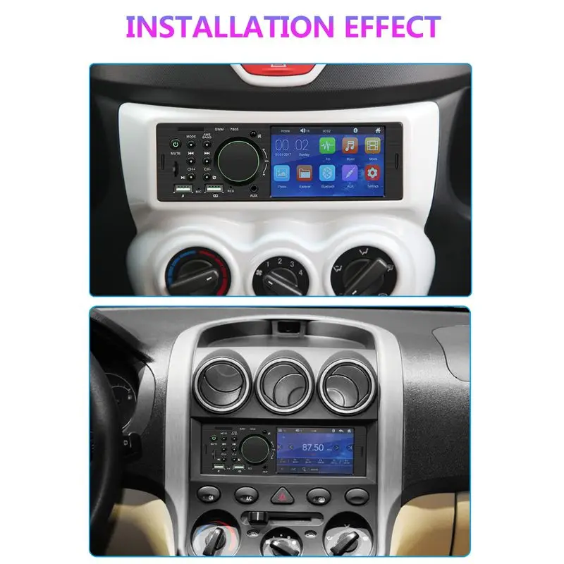 1 комплект, автомобильный радиоприемник с двумя usb-портами, 4 дюйма, HD, Bluetooth, 4,0, обратное изображение, мультимедиа, MP5 плеер, автомобильный AUX, FM, стерео, музыкальный плеер
