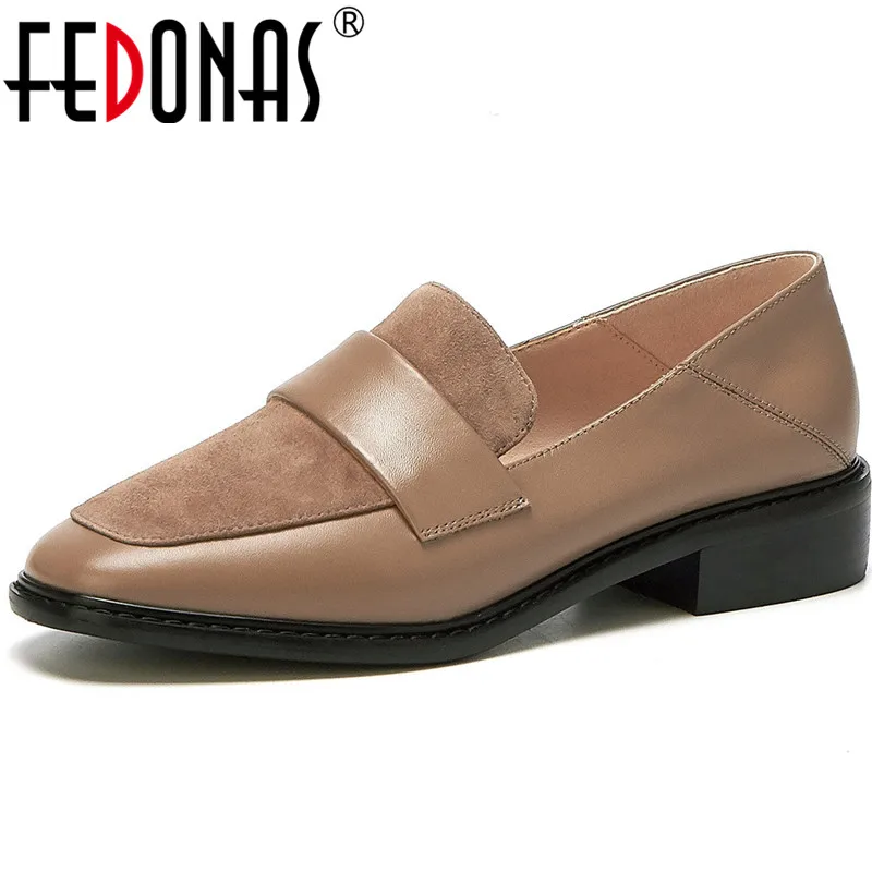 Pumps Heeled Square FEDONAS Summer Women Round-Toe Party Basic Spring New Concise Brand