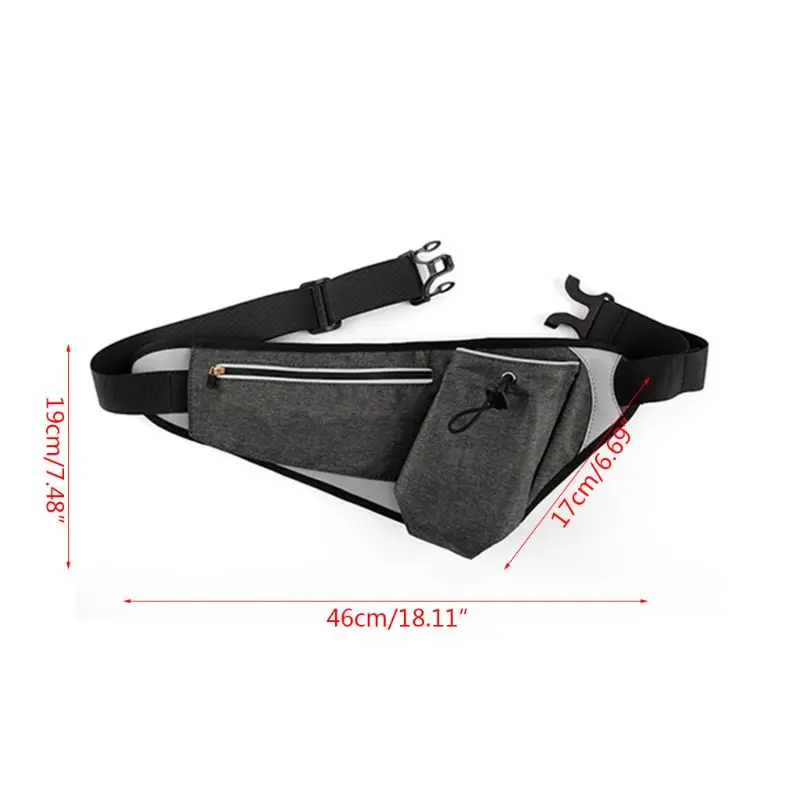 Sport Running Jogging Hiking Water Bottle Holder Reflective Waist Bag Fanny Pack A69C