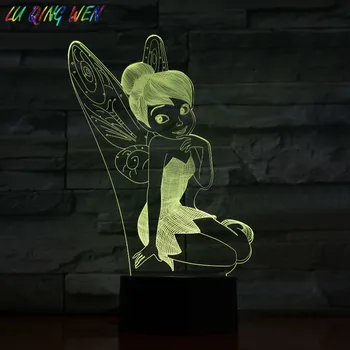 

LED Fairy Light Touch Sensor Baby Girl Nightlight Present Room Decoration Lamp Peter Pan Princess Night Lamp Tinker Bell Figure