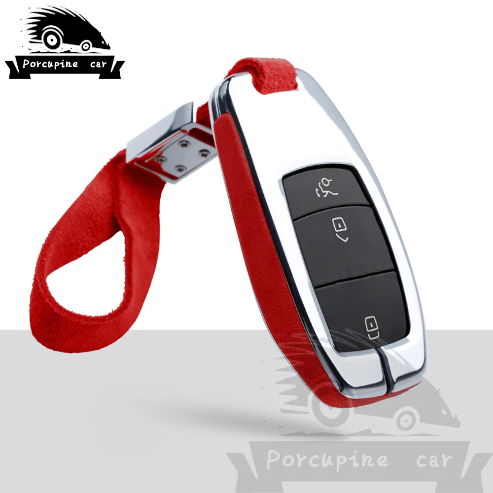 Чехол для ключей автомобиля, брелок для Mercedes Benz C Class W250 E Class GLK gla GLC CLS CLA GLR W203 W210 W211 W124 W202 - Название цвета: B Long keychain Red